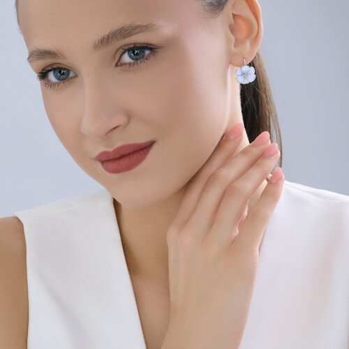 Серьги из серебра с фианитами