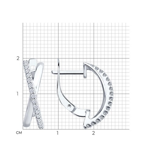 Серьги из серебра с фианитами