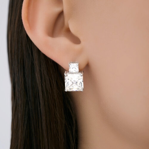 Серьги-конго из серебра