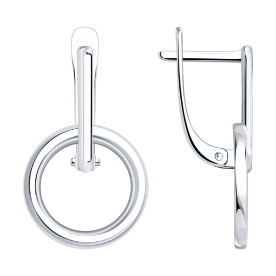 Серьги из серебра с фианитами