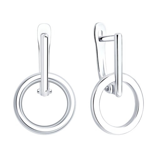 Серьги из серебра с фианитами