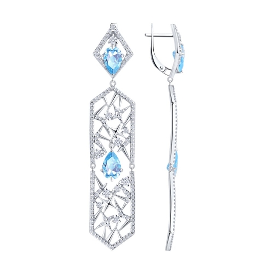 Серьги из серебра с позолотой и эмалью