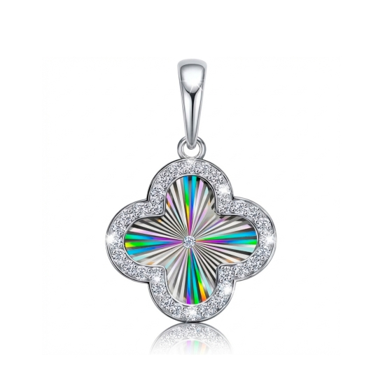 Подвеска из серебра с алмазной гранью и фианитами