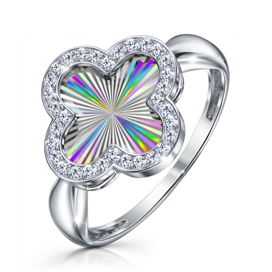 Подвеска из серебра с алмазной гранью и фианитами