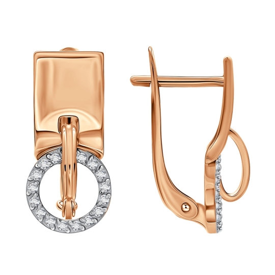 Серьги из золота с фианитами