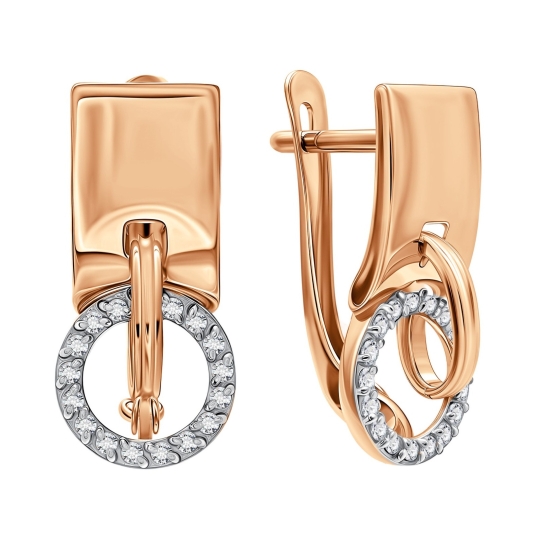 Серьги из золота с фианитами