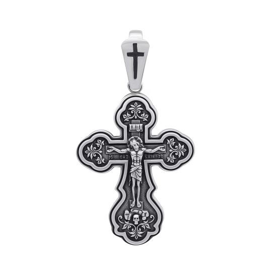 Подвеска-крест из серебра с бриллиантом