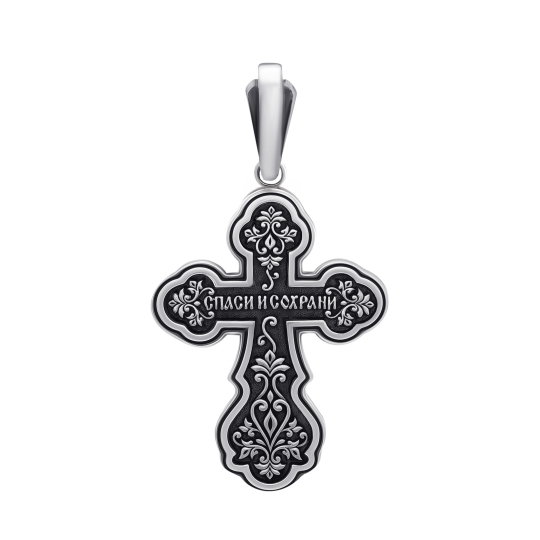 Подвеска-крест из серебра с бриллиантом