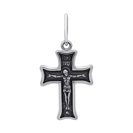 Подвеска-крест из серебра с бриллиантом