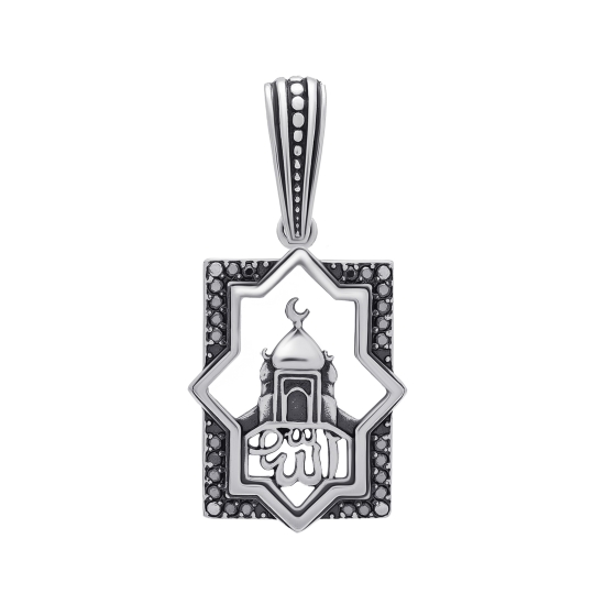 Подвеска из серебра с фианитом "Улитка"