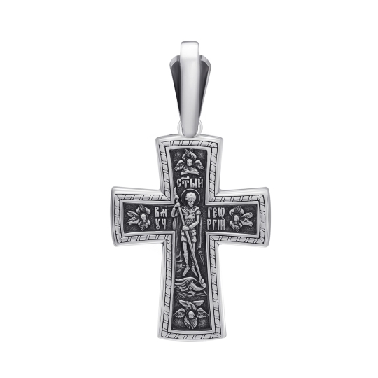 Подвеска-крест из серебра с бриллиантом