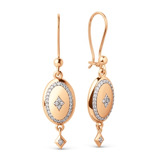 Асимметричные серьги из золота с ониксом