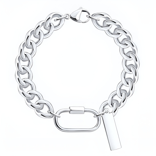 Браслет из кожи со вставками из стали