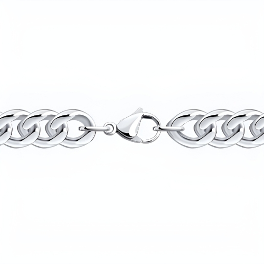 Браслет из кожи со вставками из стали