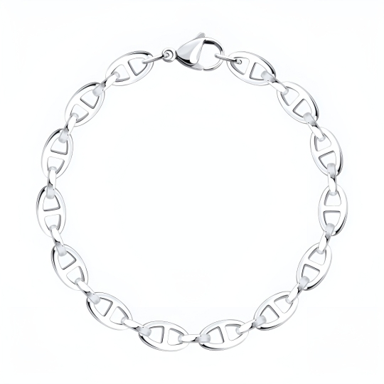 Браслет из кожи со вставками из стали