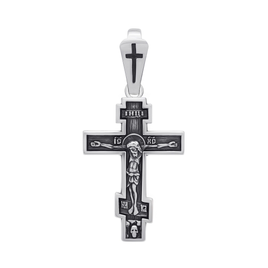 Подвеска-крест из серебра с бриллиантом