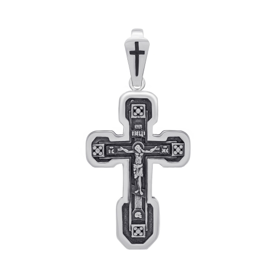 Подвеска-крест из серебра