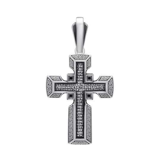 Подвеска-крест из серебра с чернением