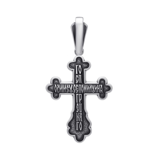 Подвеска-крест из серебра с чернением