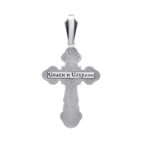 Подвеска-крест из серебра с чернением