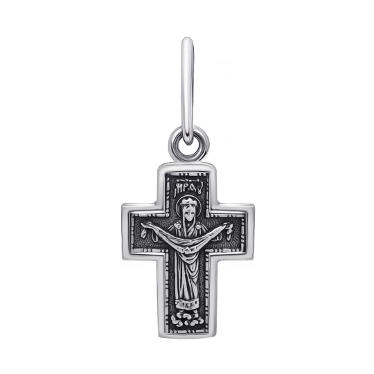 Подвеска-крест из серебра с чернением