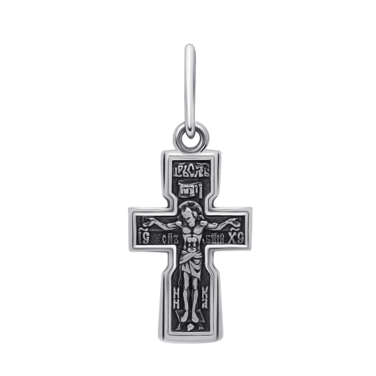 Подвеска-крест из серебра с бриллиантом