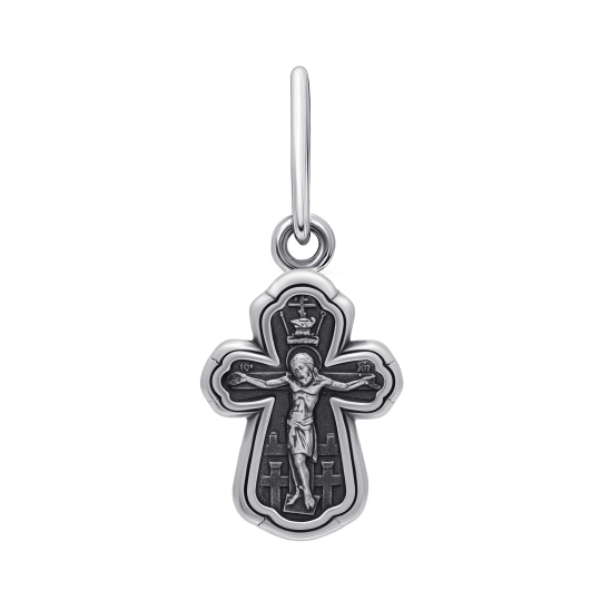 Подвеска-крест из серебра с бриллиантом