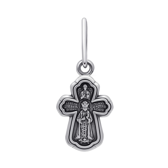 Подвеска-крест из серебра с бриллиантом