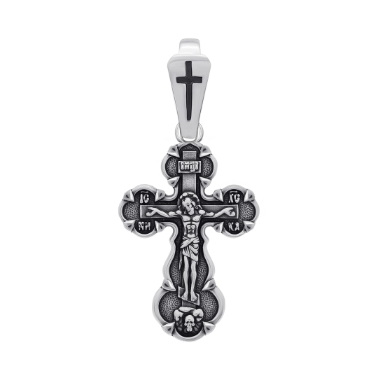 Подвеска-крест из серебра с бриллиантом