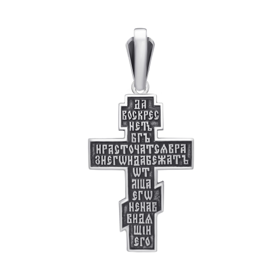 Подвеска-крест из серебра с чернением