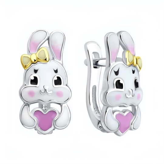 Серьги из серебра с фианитами