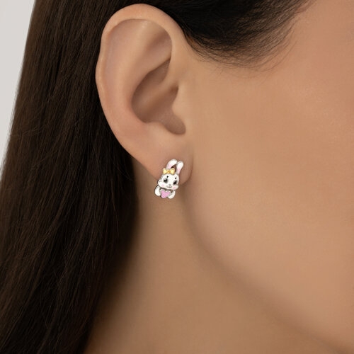 Серьги из серебра с фианитами