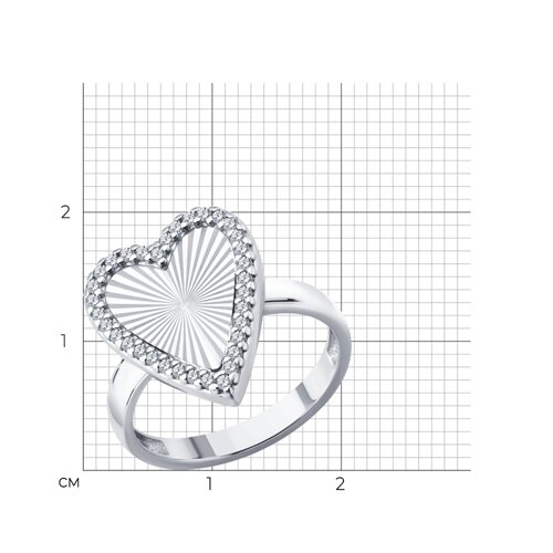 Кольцо из серебра с фианитами