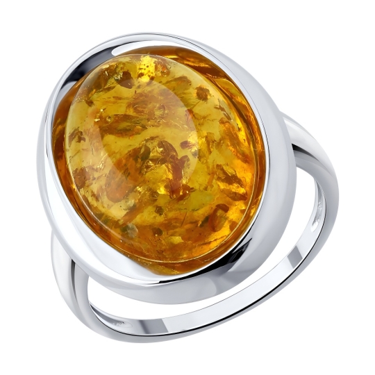 Подвеска из серебра с янтарем