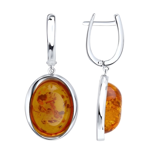 Подвеска из серебра с янтарем