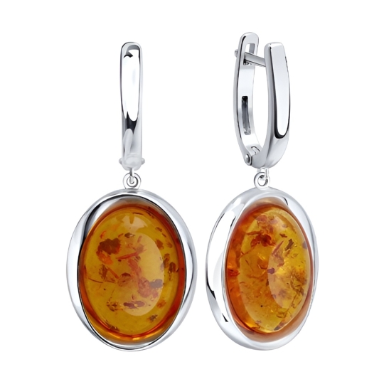 Подвеска из серебра с янтарем