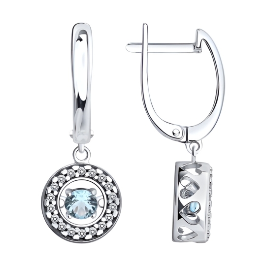 Колье из серебра с бриллианитом и фианитами