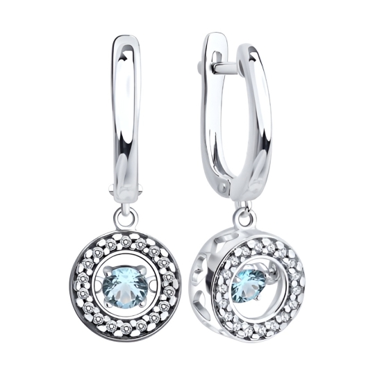 Колье из серебра с бриллианитом и фианитами