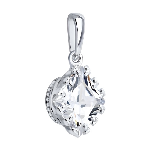 Подвеска из серебра с жемчугом и фианитами