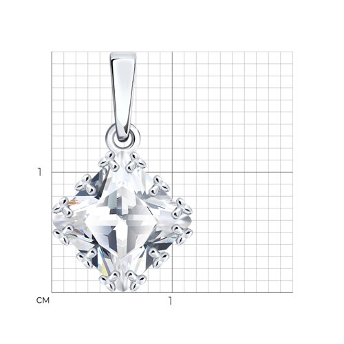 Подвеска из серебра с жемчугом и фианитами