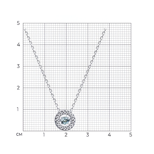 Колье из серебра с ситаллом и фианитами