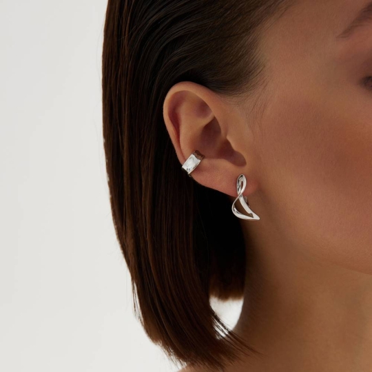 Серьга-кафф из серебра