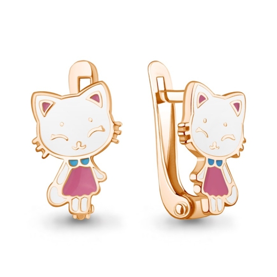 Серьги из серебра с фианитами