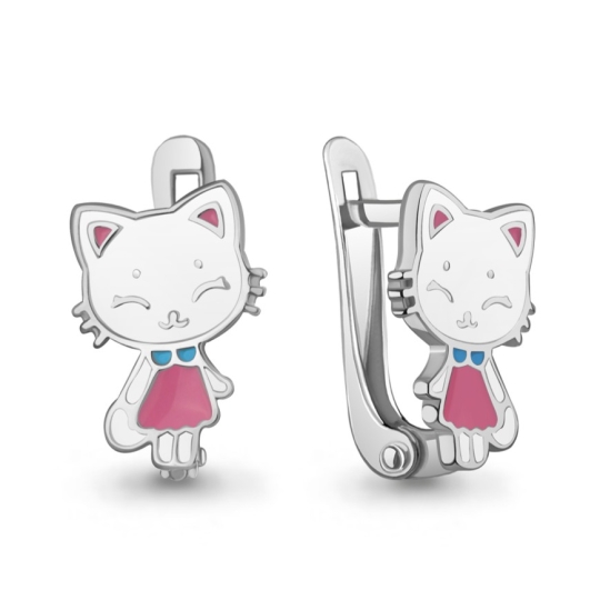 Серьги из серебра с позолотой и эмалью