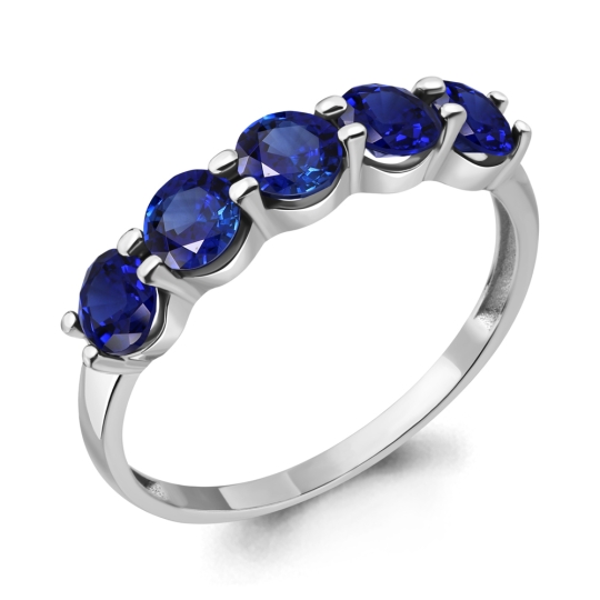 Кольцо из серебра с празиолитом и фианитами