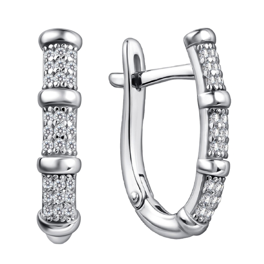 Серьги из серебра с фианитами