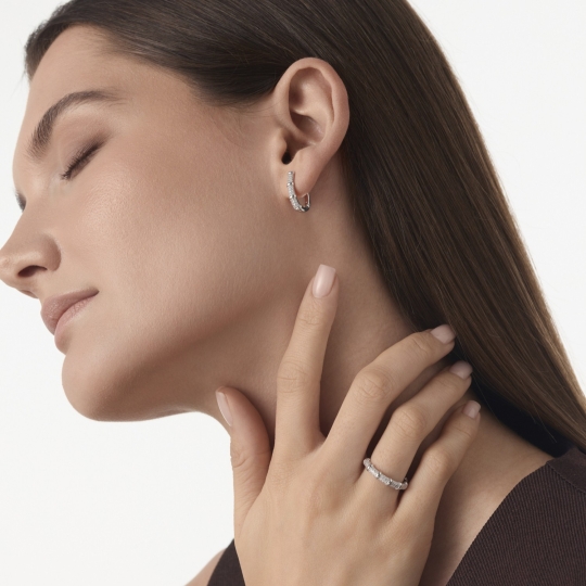 Серьги из серебра с фианитами