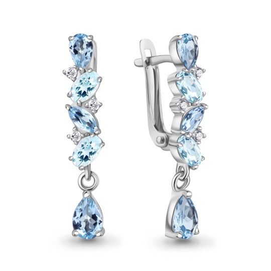 Серьги из серебра с фианитом