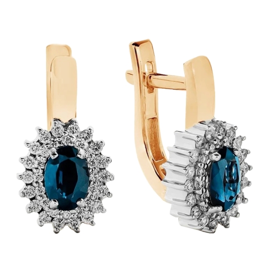 Серьги из золота с фианитами