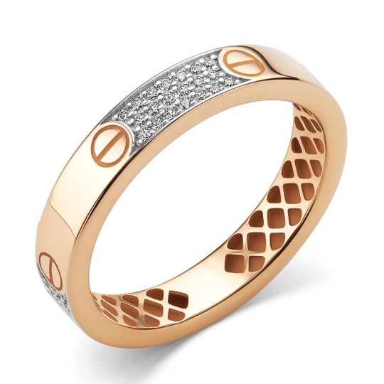 Кольцо из белого золота с фианитами